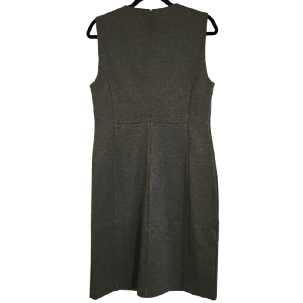 NWT Quince Ultra Stretch Ponte Sleeveless Dress Charcoal Size L Gray Jumper Zip - Picture 3 of 14